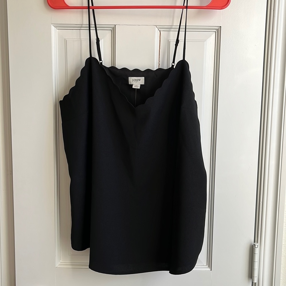 NEW J Crew Black Scalloped Neck Cami